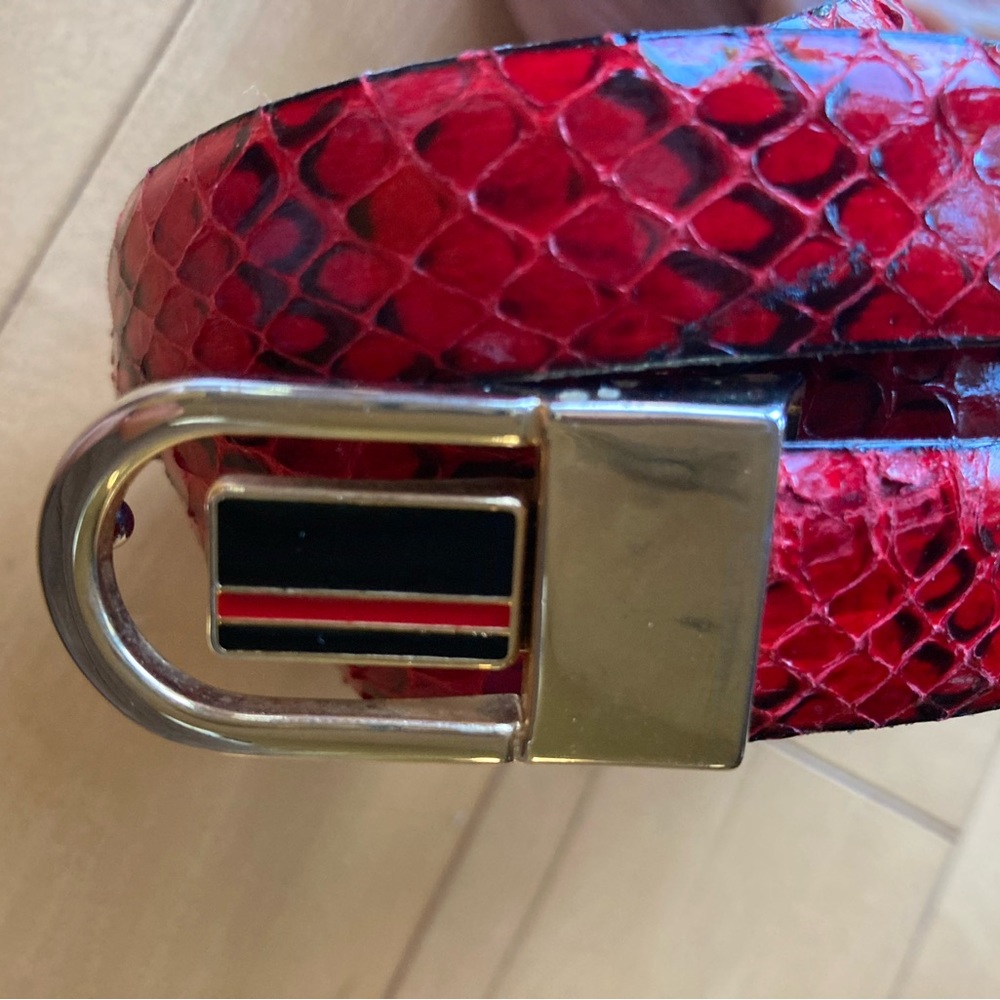 Red black snake belt